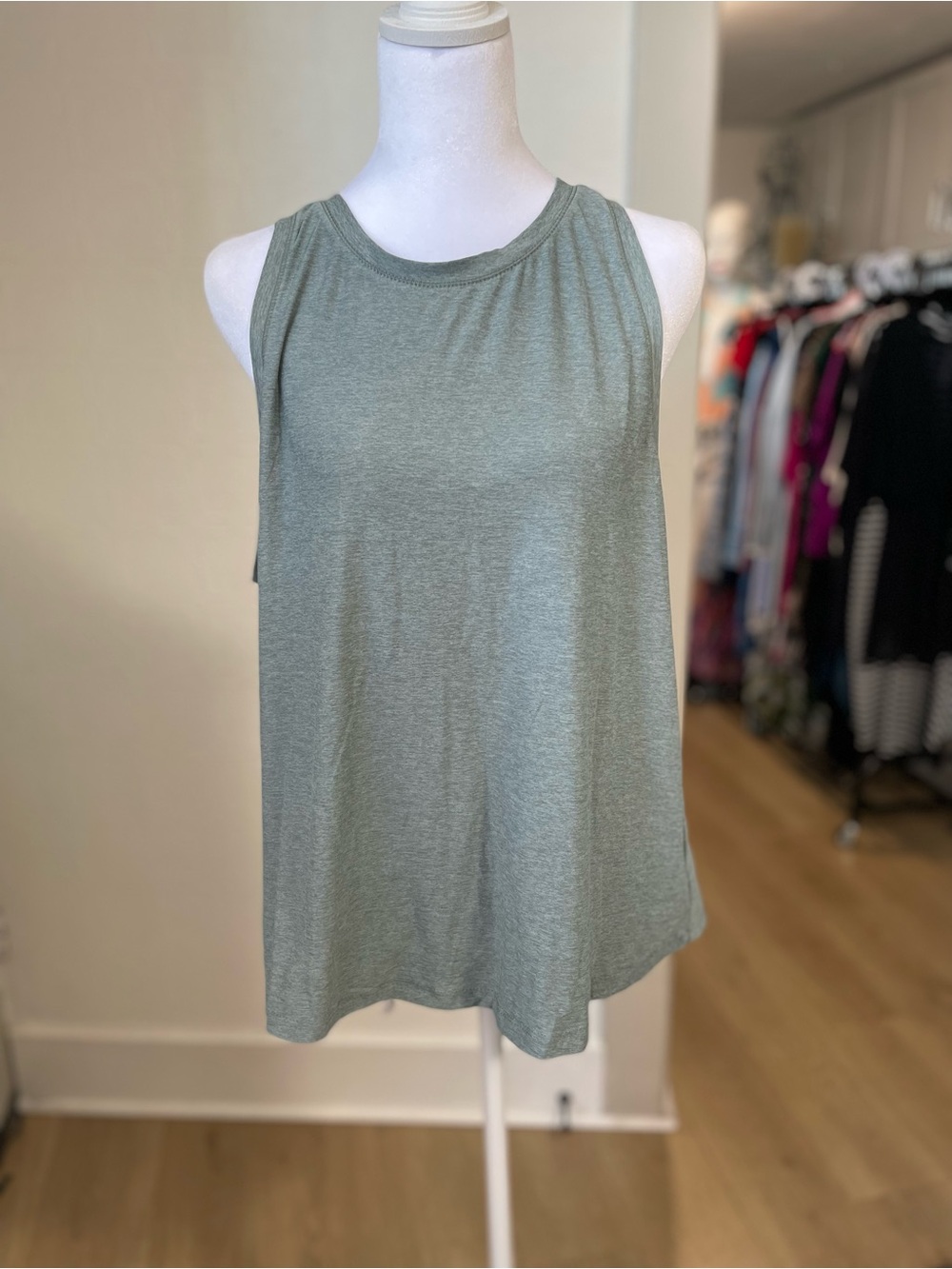 Athletic Works Sage Green Ribbed Crewneck Tank